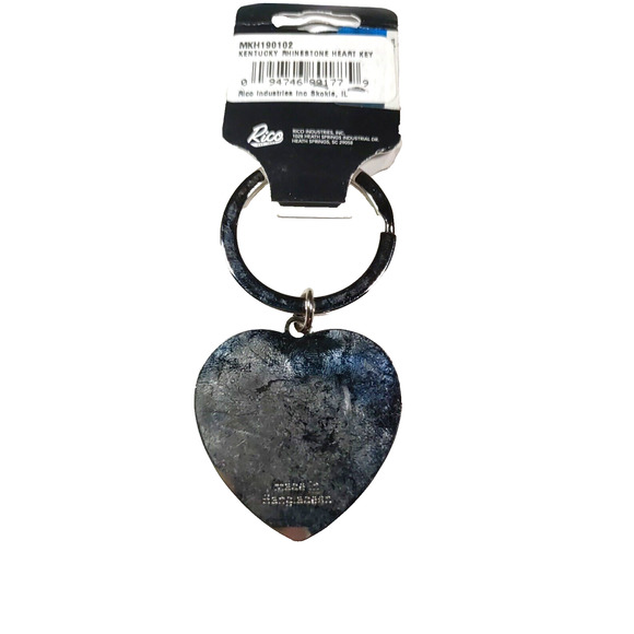 Rico U K Keychain Blue Heart Rhinestone Keychain - Picture 4 of 5